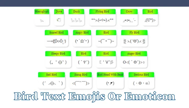 Bird Text Emojis Or Emoticon