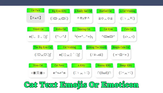 Cat Text Emojis Or Emoticon
