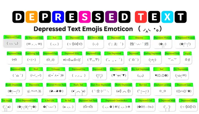 Depressed Text Emojis Emoticon （◞‸◟･｡）