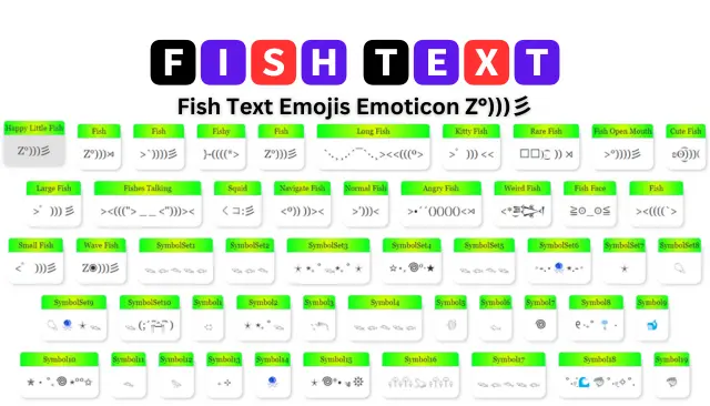 Fish Text Emojis Emoticon Ζ°)))彡
