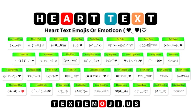 Heart Text Emojis Or Emoticon ( ♥‿♥)♡