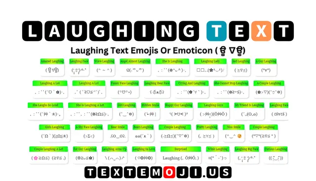 Laughing Text Emojis Or Emoticon ( ਊ ∇ਊ)