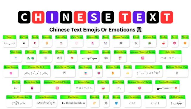 Chinese Text Emojis Or Emoticons 我