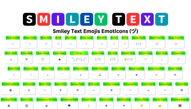 Smiley Text Emojis Emoticons (ヅ)