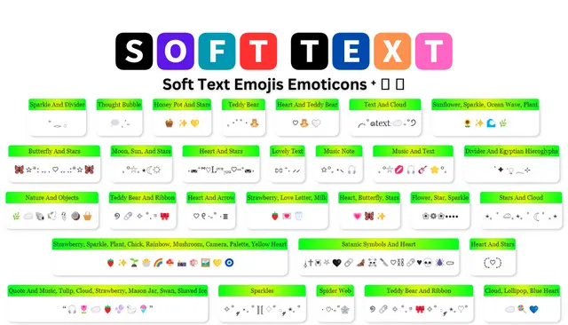 Soft Text Emojis Emoticons ⁺ 𓂋 𓈒